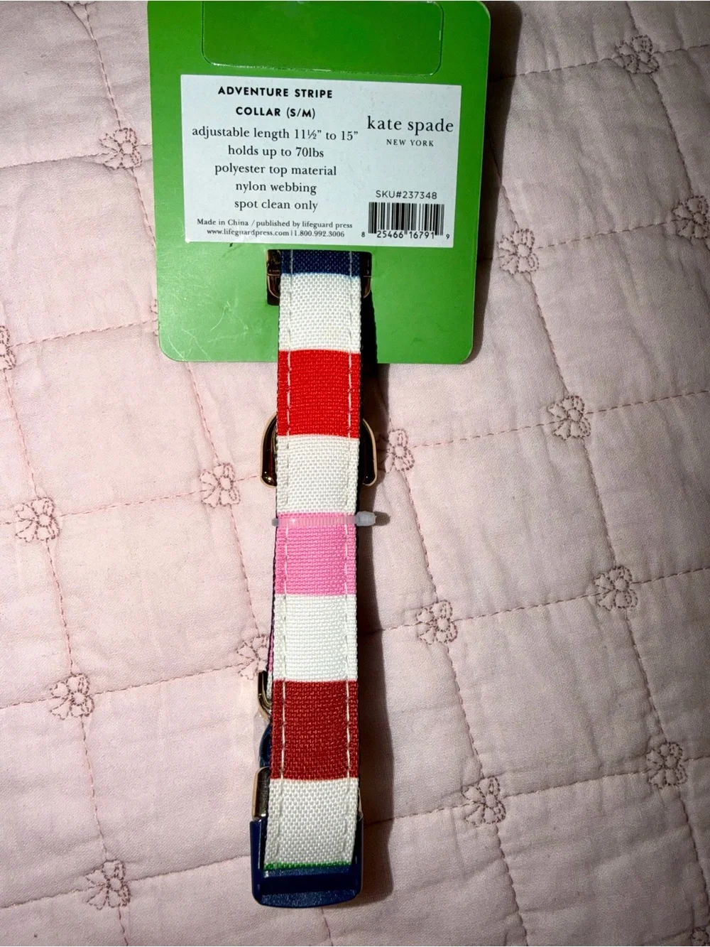kate spade New York Multicolor Stripe Pet Collar NWT